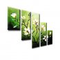Stretched (ready to hang) Hand-painted Oil Painting 50"x32" Canvas Wall Art Modern Flowers White G