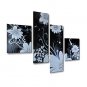 Ready to Hang Hand-Painted Oil Painting on Canvas Wall Art Contempory Abstract Flowers White Black