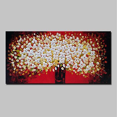 Hand-Painted Floral/Botanical Horizontal,Abstract Modern One Panel Canvas Oil Painting For Home De