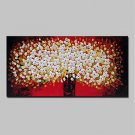 Hand-Painted Floral/Botanical Horizontal,Abstract Modern One Panel Canvas Oil Painting For Home De