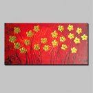 Hand-Painted Floral/Botanical Horizontal,Abstract Modern One Panel Canvas Oil Painting For Home De