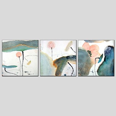 Oil Paintings Flower Style  Canvas Material with Stretched Frame Ready To Hang Size 70*70*3PCS