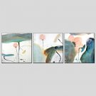 Oil Paintings Flower Style  Canvas Material with Stretched Frame Ready To Hang Size 70*70*3PCS