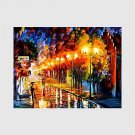 Hand-Painted Modern Street Scape Paintings One Panel Canvas Oil Painting