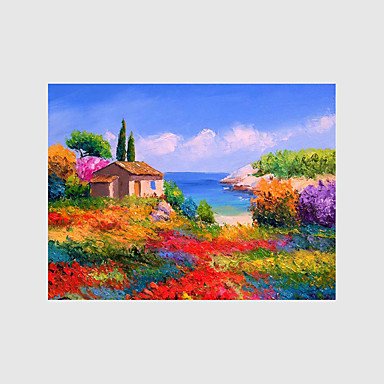 Hand-Painted Landscape Floral/Botanical Abstract Landscape 100% Hang-Painted Oil Painting,Modern P