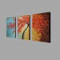 Hand-Painted Floral/Botanical Red Cherry Tree 3 Panels Canvas Oil Painting For Home Decoration wit