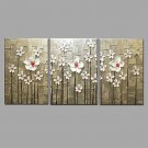 Hand Painted Oil Painting Modern Knife Flower 3 Piece/set Wall Art with Stretched Framed Ready to