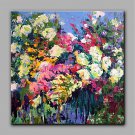 Modern Hand-Painted Abstract Flowers One Panel Canvas Oil Painting For Home Decoration