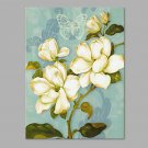 IARTS Hand Painted Modern Abstract Pure & Elegant White Pretty Flower on Canvas Stretched Frame Ha