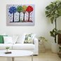 IARTS Hand Painted Modern Abstract Four Different Color Trees Oil Painting On Canvas with Stretche