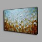 Hand-Painted Knife White Flower Oil Painting Wall Art With Stretcher Frame Ready To Hang