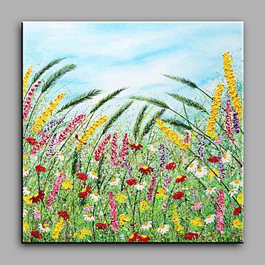 Hand-Painted Floral/Botanical Modern One Panel Canvas Oil Painting For Home Decoration