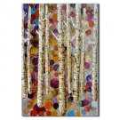 Hand Painted Oil Painting Botanical White Birch with Stretched Frame