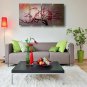 Ready to Hang Stretched Hand-painted Oil Painting 4 pieces Canvas Wall Art Modern Pink Blosssom Fl