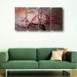 Ready to Hang Stretched Hand-painted Oil Painting 4 pieces Canvas Wall Art Modern Pink Blosssom Fl