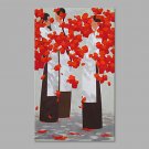 IARTS Hand Painted Modern Abstract Swaying Pretty Flowers in the Vase on Canvas Stretched Frame Ha