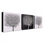 Hand-Painted Floral/Botanical Three Panels Canvas Oil Painting For Home Decoration