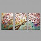 Hand Painted Oil Painting Modern Knife Flower 3 Piece/set Wall Art with Stretched Framed Ready to
