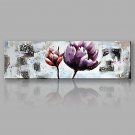 IARTSHand Painted Purple and Red Flowers Oil Painting with Stretched Frame For Home Decoration