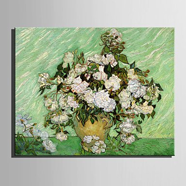Mini Size E-HOME Oil painting Modern White Flowers And Bottles Pure Hand Draw Frameless Decorative