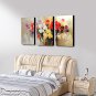 Hand-Painted Floral/Botanical Three Panels Canvas Oil Painting For Home Decoration