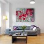 Oil Painting Red Flowers Hand Painted Canvas with Stretched Framed