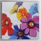 Oil Painting Flowers by Knife Hand Painted Canvas with Stretched Framed Ready to Hang