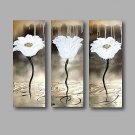 Ready to Hang Hand-Painted Oil Painting Canvas Three Panels 36"x32" Wall Art Abstract Modern Silve