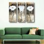 Ready to Hang Hand-Painted Oil Painting Canvas Three Panels 36"x32" Wall Art Abstract Modern Silve