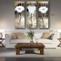 Ready to Hang Hand-Painted Oil Painting Canvas Three Panels 36"x32" Wall Art Abstract Modern Silve