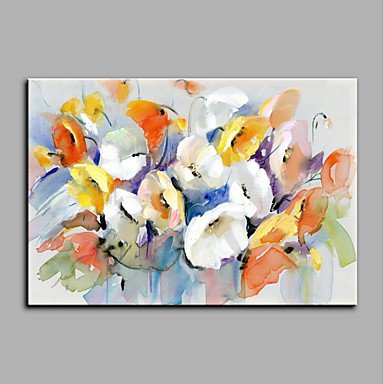 Hand-Painted Botanical Flowers Art Retro Classic & Timeless One Panel Canvas Oil Painting For Home