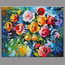 Hand-Painted Floral/Botanical Horizontal Panoramic,Modern/Contemporary One Panel Canvas Oil Painti