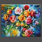 Hand-Painted Floral/Botanical Horizontal Panoramic,Modern/Contemporary One Panel Canvas Oil Painti