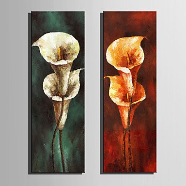 Mini Size E-HOME Oil painting Modern Calla Lily In Bloom Pure Hand Draw Frameless Decorative Paint