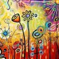 Hand-Painted Floral/Botanical Two Panels Canvas Oil Painting For Home Decoration