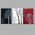 Handpainted Abstract Oil Painting Black White Red Tree Landscape Home Decor Stretchered Frame