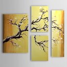 Hand-Painted Floral/Botanical Three Panels Canvas Oil Painting For Home Decoration