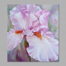 IARTS Hand Painted Modern Abstract Pure White Big Flower with Blue Background on Canvas Stretched
