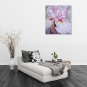 IARTS Hand Painted Modern Abstract Pure White Big Flower with Blue Background on Canvas Stretched