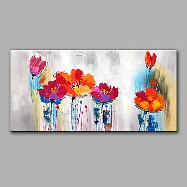 Hand-Painted Modern Flowers Panel Canvas Decorative Oil Painting Ready To Hang