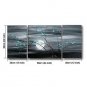 Ready to Hang Stretched Hand-painted Oil Painting Canvas Wall Art Modern Blue Blossom Sunrise Thre