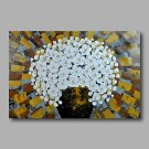 Ready to Hang Stretched Hand-Painted Oil Painting Canvas Wall Art Contempory Abstract Flowers Whit
