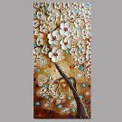 Hand-Painted Floral/Botanical Vertical Panoramic,Modern/Contemporary One Panel Canvas Oil Painting