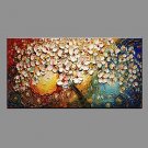 Hand-Painted Floral/Botanical Horizontal Panoramic,Modern/Contemporary One Panel Canvas Oil Painti