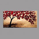 Hand-Painted Floral/Botanical Horizontal Panoramic,Modern/Contemporary One Panel Canvas Oil Painti