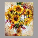 Hand-Painted Floral/Botanical Vertical Panoramic,Modern/Contemporary One Panel Canvas Oil Painting