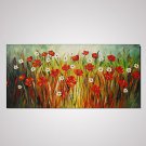 Hand Painted Canvas Oil Painting Flower Abstract with Stretched Framed