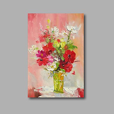 Stretched (Ready to hang) Hand-Painted Oil Painting 36"x24" Canvas Wall Art Modern Abstract Pink R