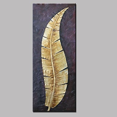Large Hand-Painted Abstract Landscape Gold Leaf Modern Oil Painting On Canvas Ready to Hang
