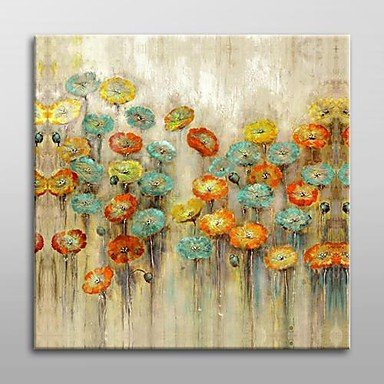 Hand-Painted Floral/Botanical One Panel Canvas Oil Painting For Home Decoration